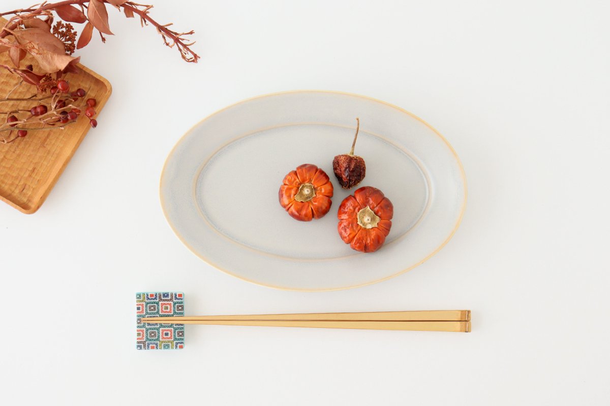 Seikou Kiln Colored Chopstick Rest Stone Pavement | Hashioki Kutani Ware