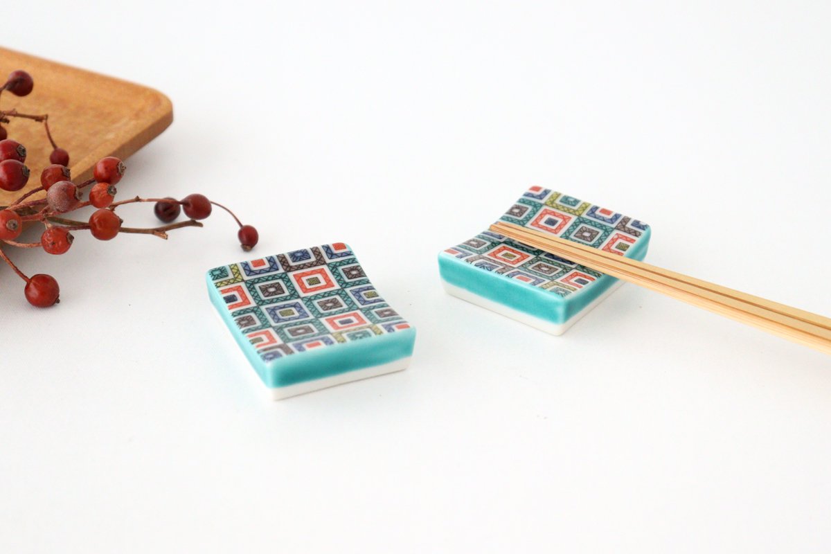 Seikou Kiln Colored Chopstick Rest Stone Pavement | Hashioki Kutani Ware-Detail6