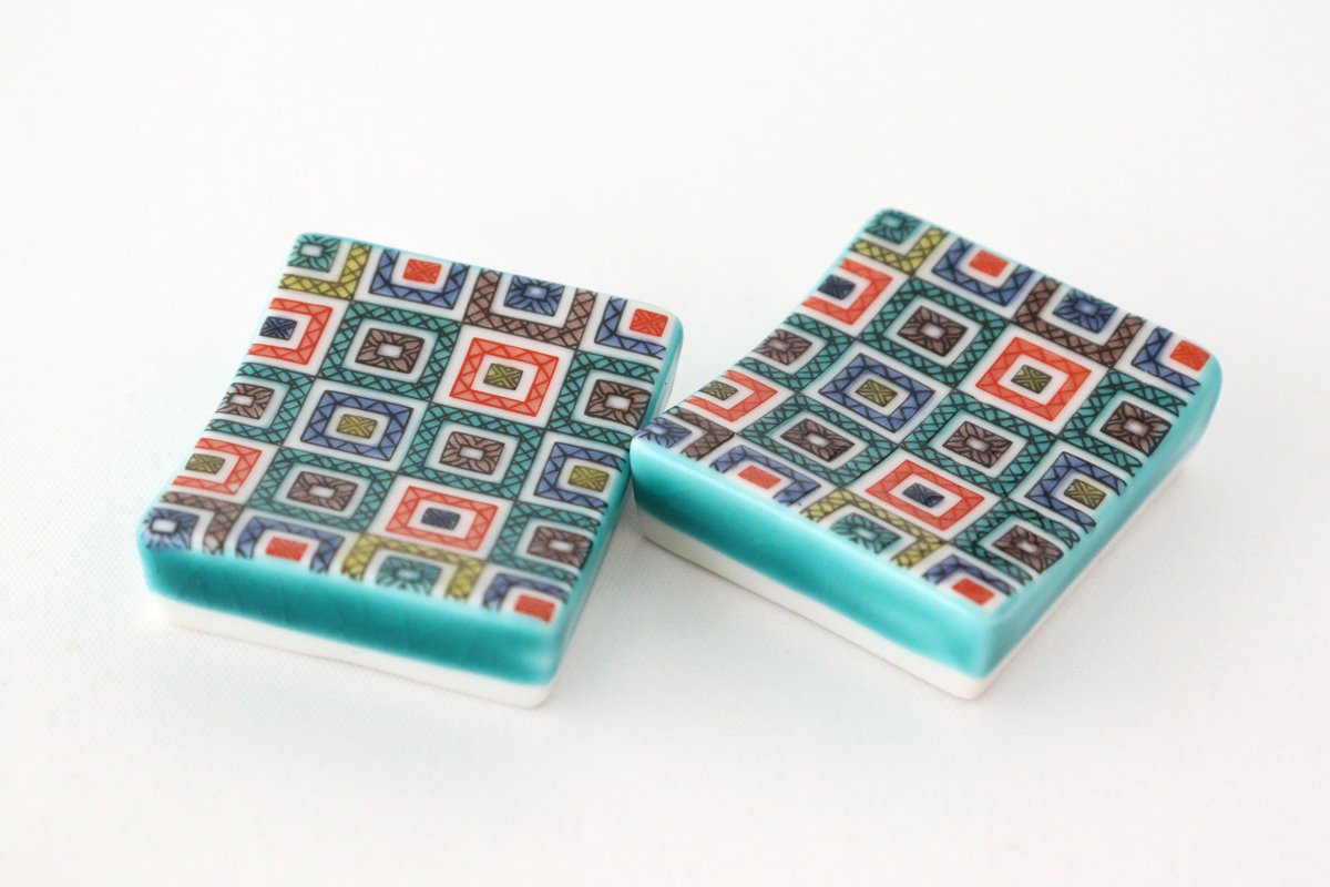 Seikou Kiln Colored Chopstick Rest Stone Pavement | Hashioki Kutani Ware-Detail7