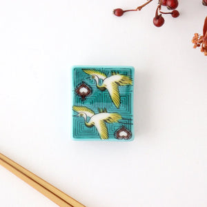 Seikou Kiln Colored Chopstick Rest Crane | Hashioki Kutani Ware-TOP