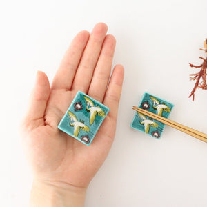 Seikou Kiln Colored Chopstick Rest Crane | Hashioki Kutani Ware-Detail4