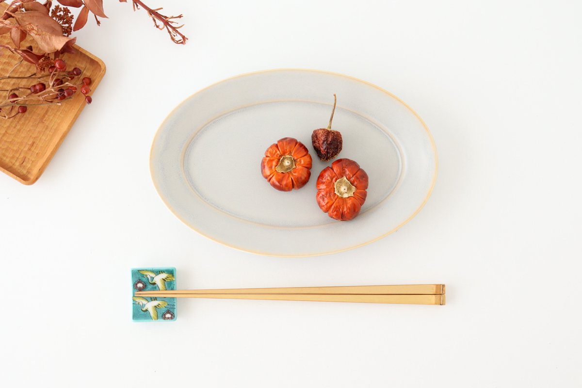 Seikou Kiln Colored Chopstick Rest Crane | Hashioki Kutani Ware