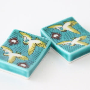 Seikou Kiln Colored Chopstick Rest Crane | Hashioki Kutani Ware-Detail7