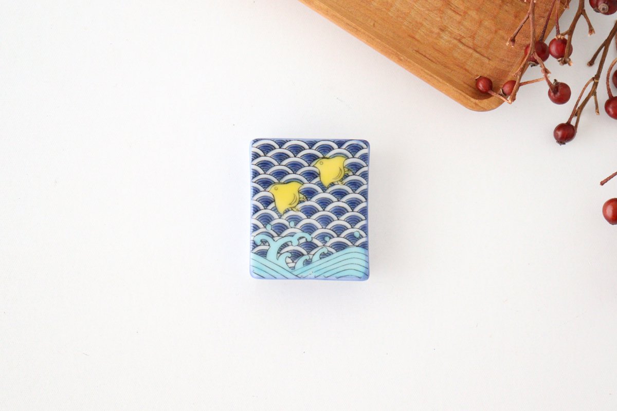 Seikou Kiln Colored Chopstick Rest Chidori | Hashioki Kutani Ware-TOP