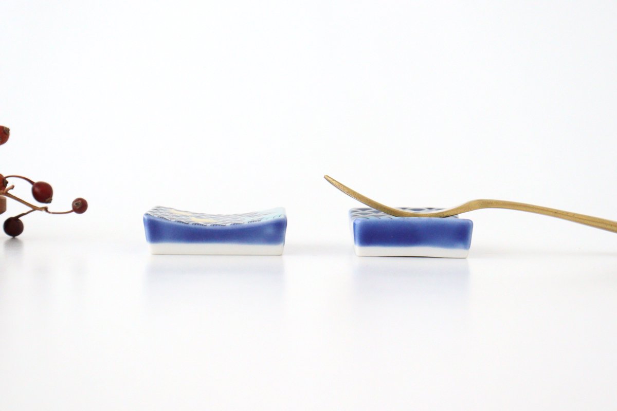 Seikou Kiln Colored Chopstick Rest Chidori | Hashioki Kutani Ware-Detail2