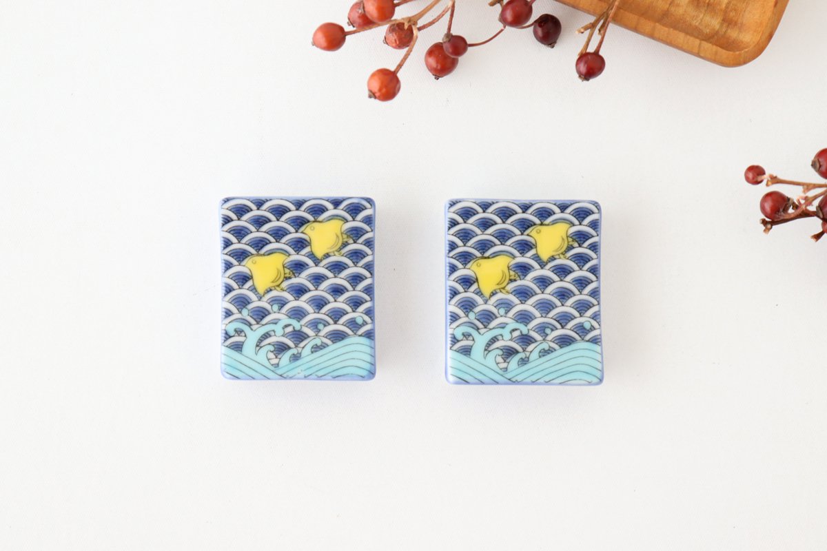 Seikou Kiln Colored Chopstick Rest Chidori | Hashioki Kutani Ware-Detail10