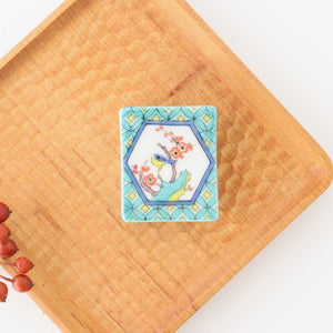 Seikou Kiln Colored Chopstick Rest Flowers and Birds | Hashioki Kutani Ware-TOP