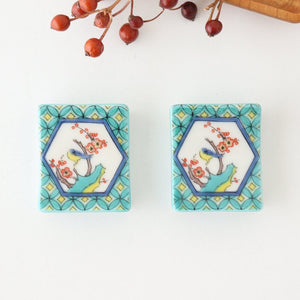 Seikou Kiln Colored Chopstick Rest Flowers and Birds | Hashioki Kutani Ware-Detail10