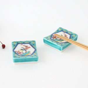 Seikou Kiln Colored Chopstick Rest Flowers and Birds | Hashioki Kutani Ware-Detail6