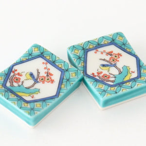 Seikou Kiln Colored Chopstick Rest Flowers and Birds | Hashioki Kutani Ware-Detail7