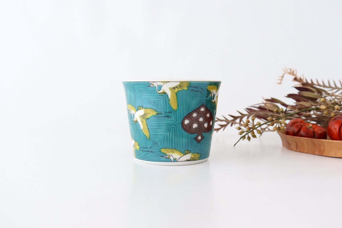 Seikou Kiln Soba Choko Old Kutani Crane | Free Cup Kutani Ware