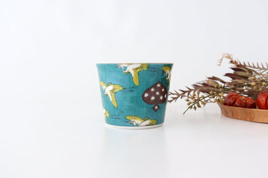 Seikou Kiln Soba Choko Old Kutani Crane | Free Cup Kutani Ware-TOP