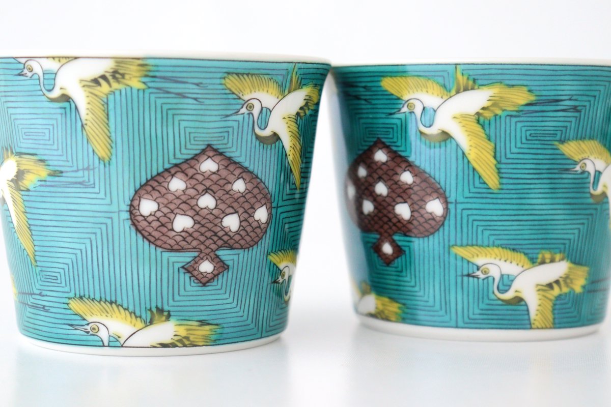 Seikou Kiln Soba Choko Old Kutani Crane | Free Cup Kutani Ware