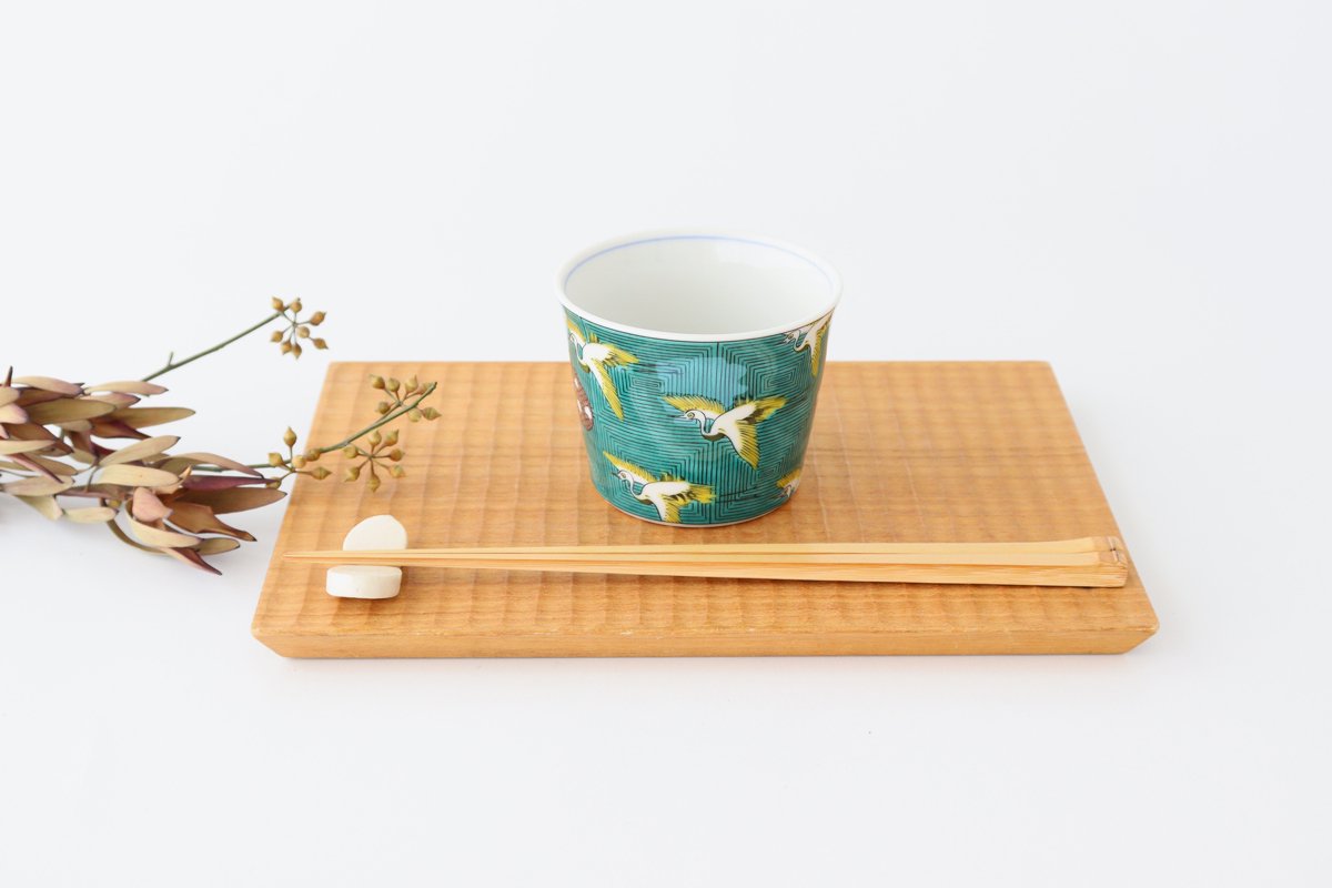 Seikou Kiln Soba Choko Old Kutani Crane | Free Cup Kutani Ware
