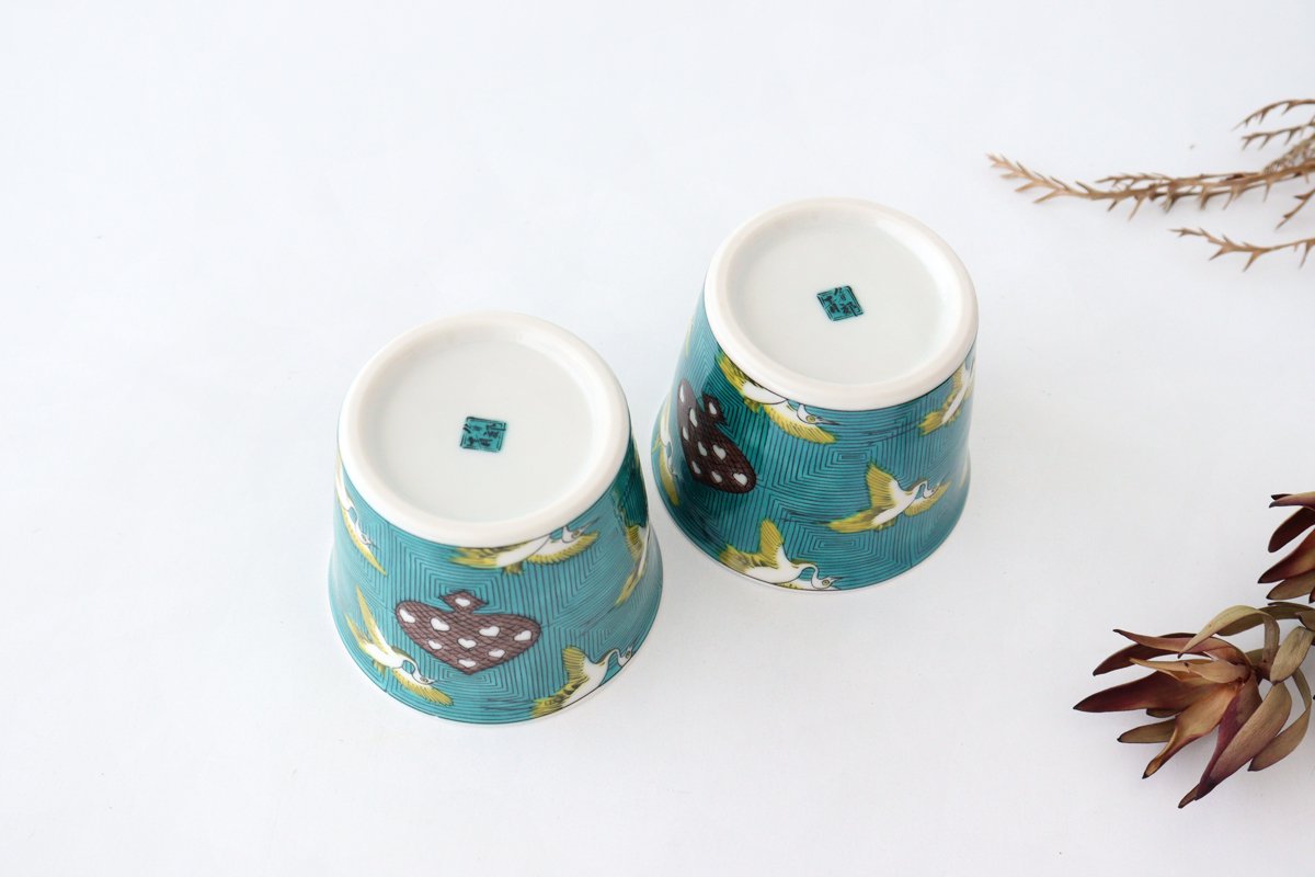 Seikou Kiln Soba Choko Old Kutani Crane | Free Cup Kutani Ware
