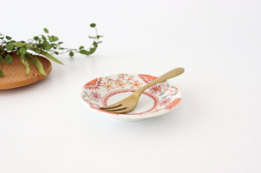 Ginshu Kiln Round Sauce Plate Sunlight 9cm/3.5in | Kutani Ware-TOP