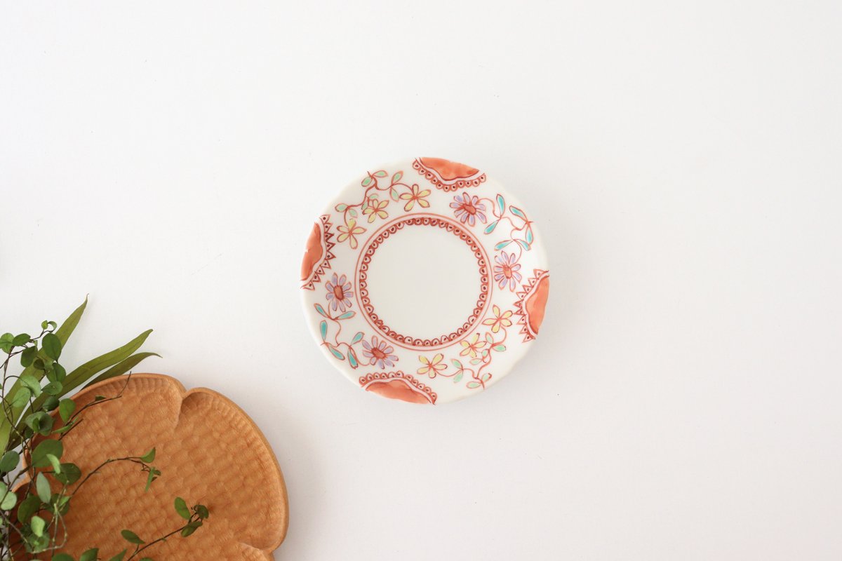 Ginshu Kiln Round Sauce Plate Sunlight 9cm/3.5in | Kutani Ware