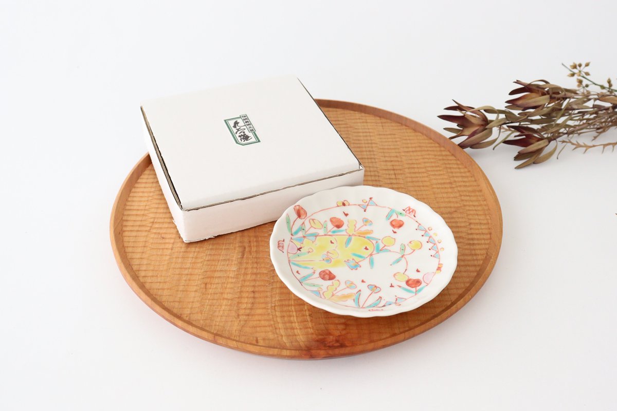 Ginshu Kiln Small Round Plate Chrysanthemum 12cm/4.7in | Kutani Ware