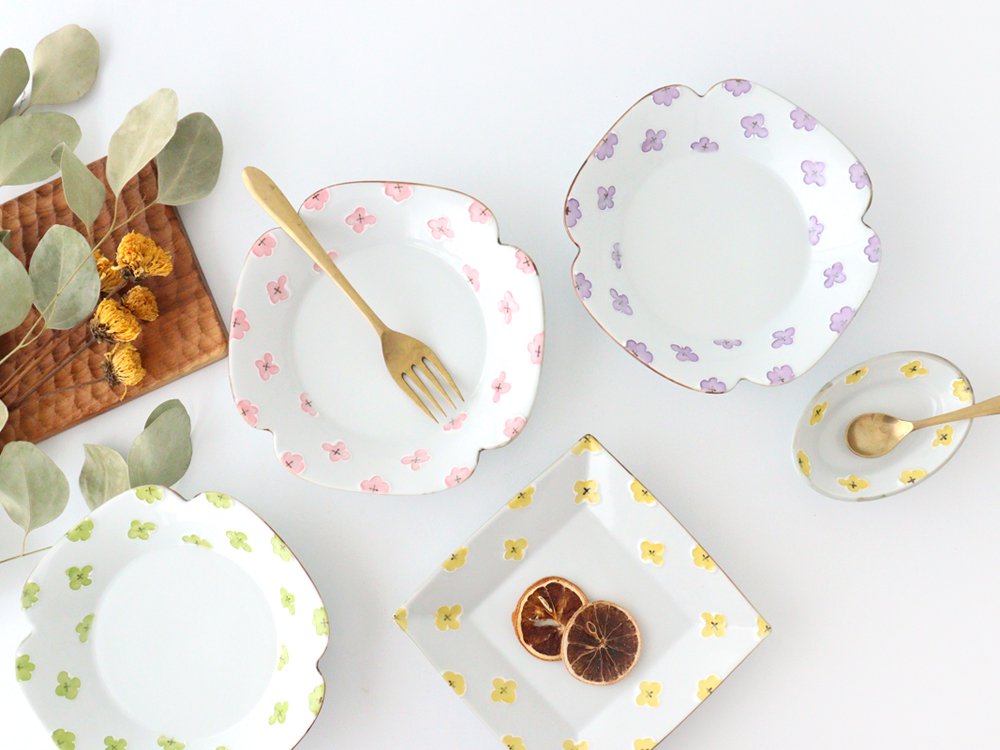 hana plate pink porcelain hana Arita ware-Detail13