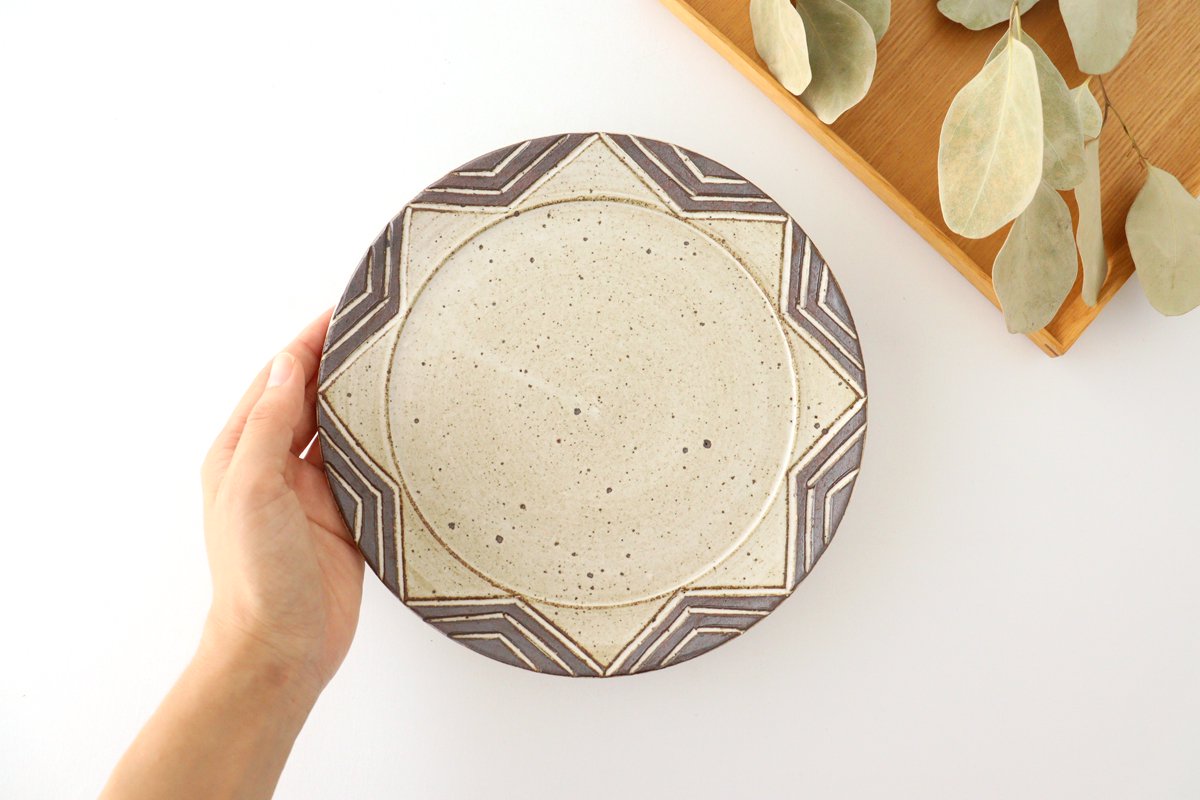 tomaru Plate Star 21cm/8.3in | Shigaraki Ware