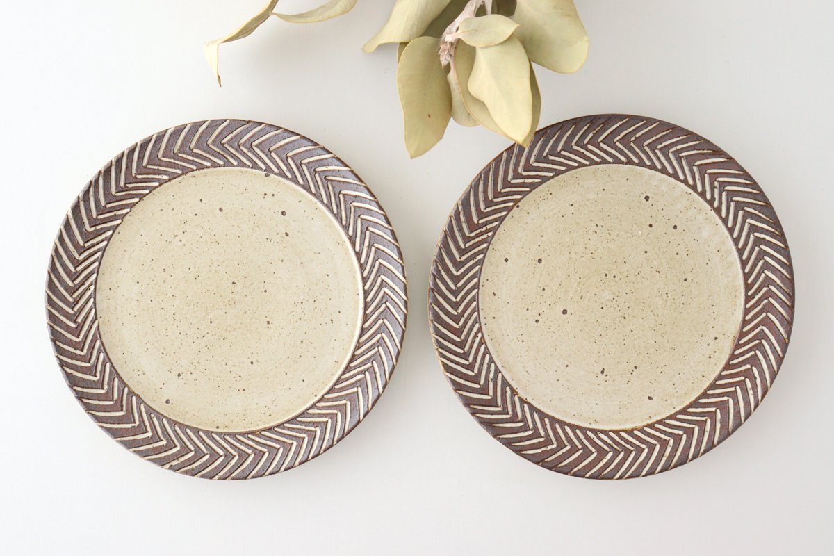 tomaru Plate Rosemary 21cm/8.3in | Shigaraki Ware