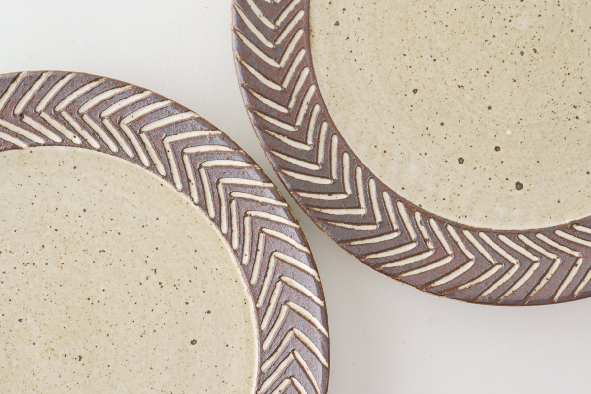 tomaru Plate Rosemary 21cm/8.3in | Shigaraki Ware