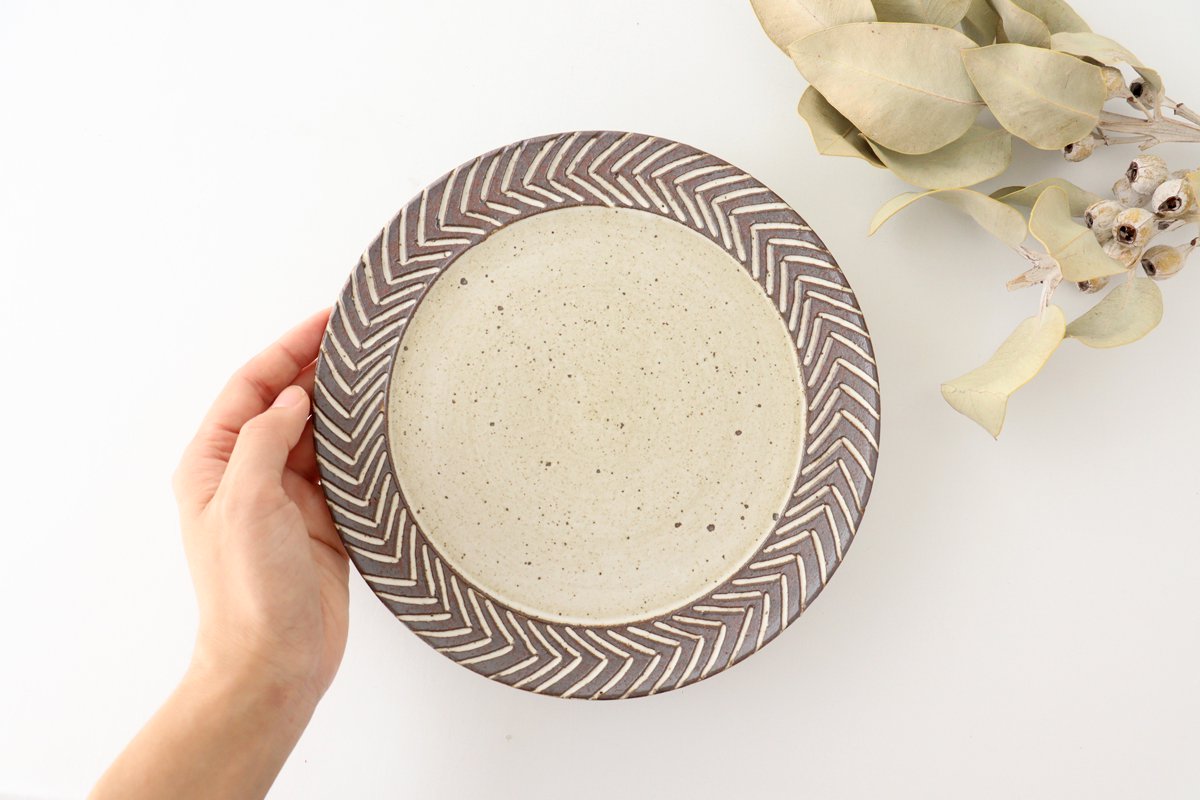 tomaru Plate Rosemary 21cm/8.3in | Shigaraki Ware
