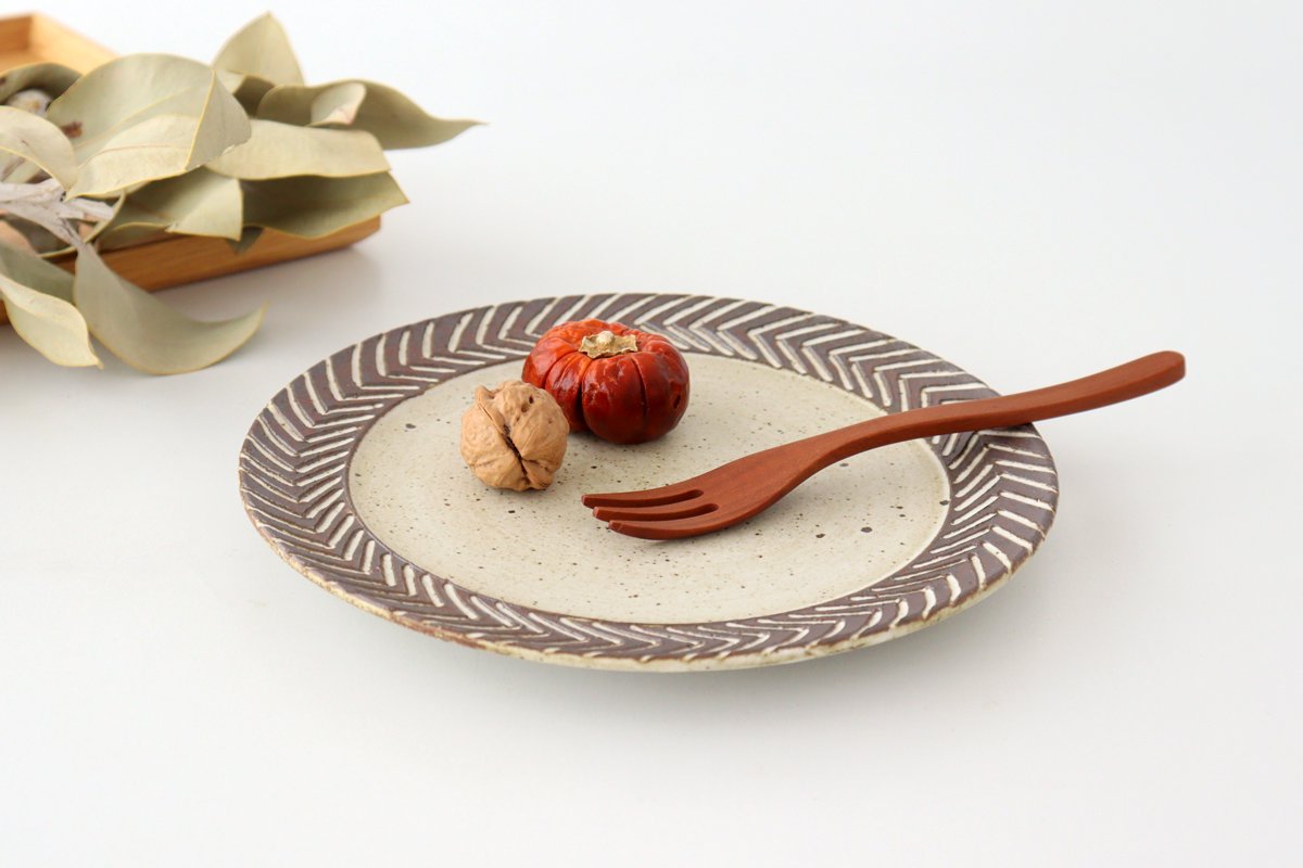 tomaru Plate Rosemary 21cm/8.3in | Shigaraki Ware
