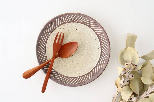 tomaru Plate Shinogi 21cm/8.3in | Shigaraki Ware-TOP