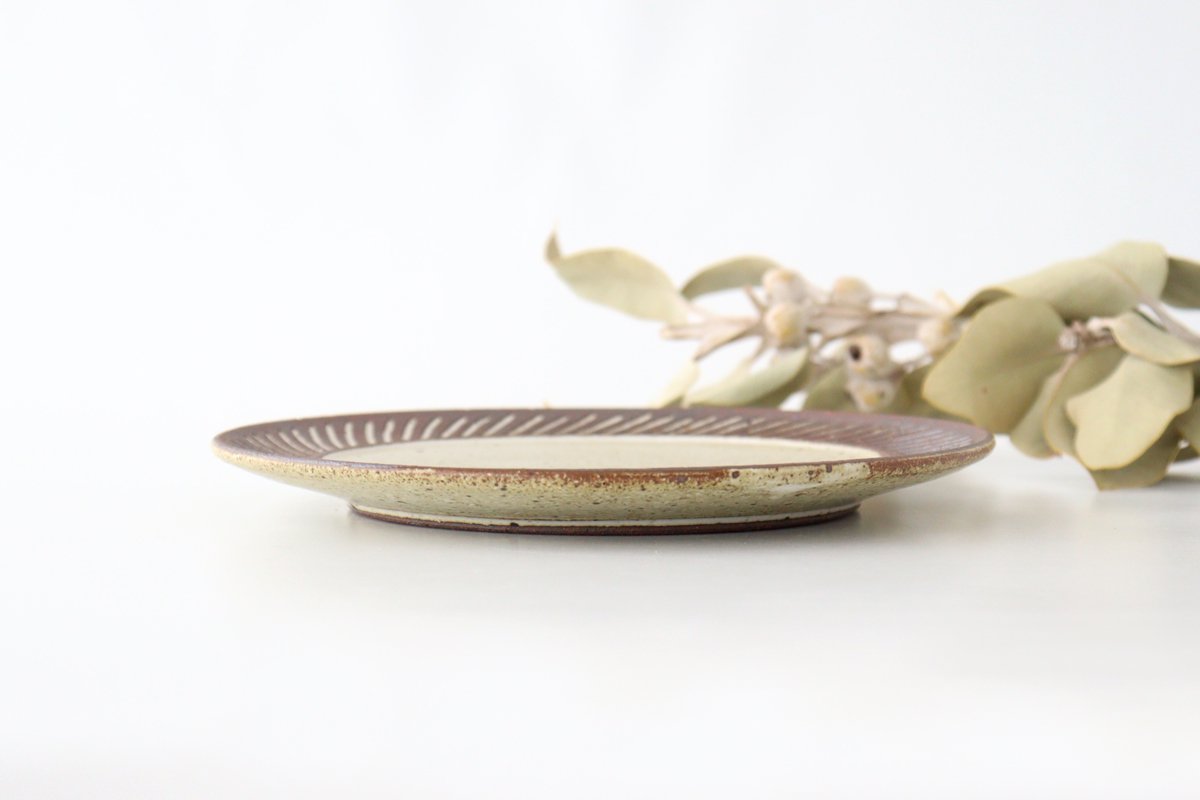 tomaru Plate Shinogi 21cm/8.3in | Shigaraki Ware