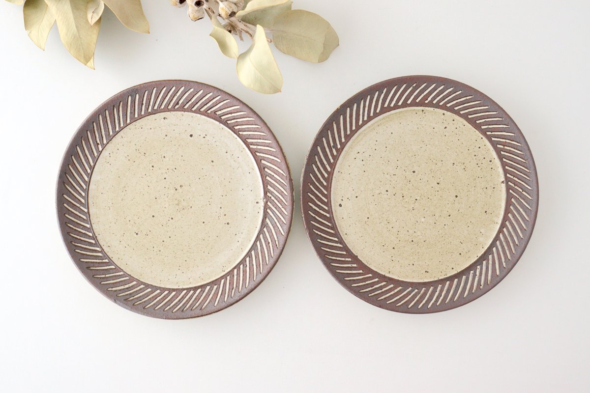 tomaru Plate Shinogi 21cm/8.3in | Shigaraki Ware