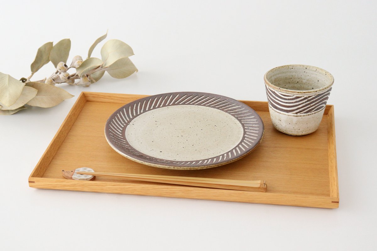 tomaru Plate Shinogi 21cm/8.3in | Shigaraki Ware