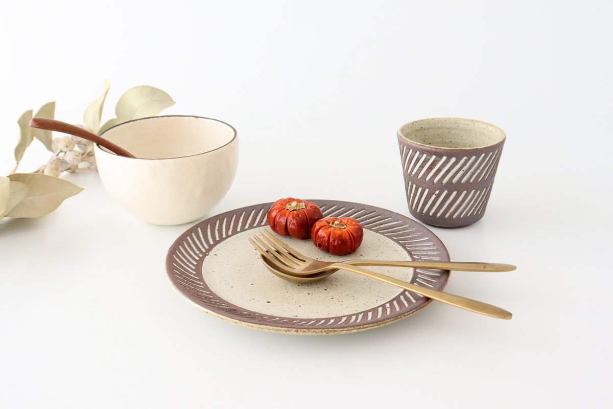 tomaru Plate Shinogi 21cm/8.3in | Shigaraki Ware