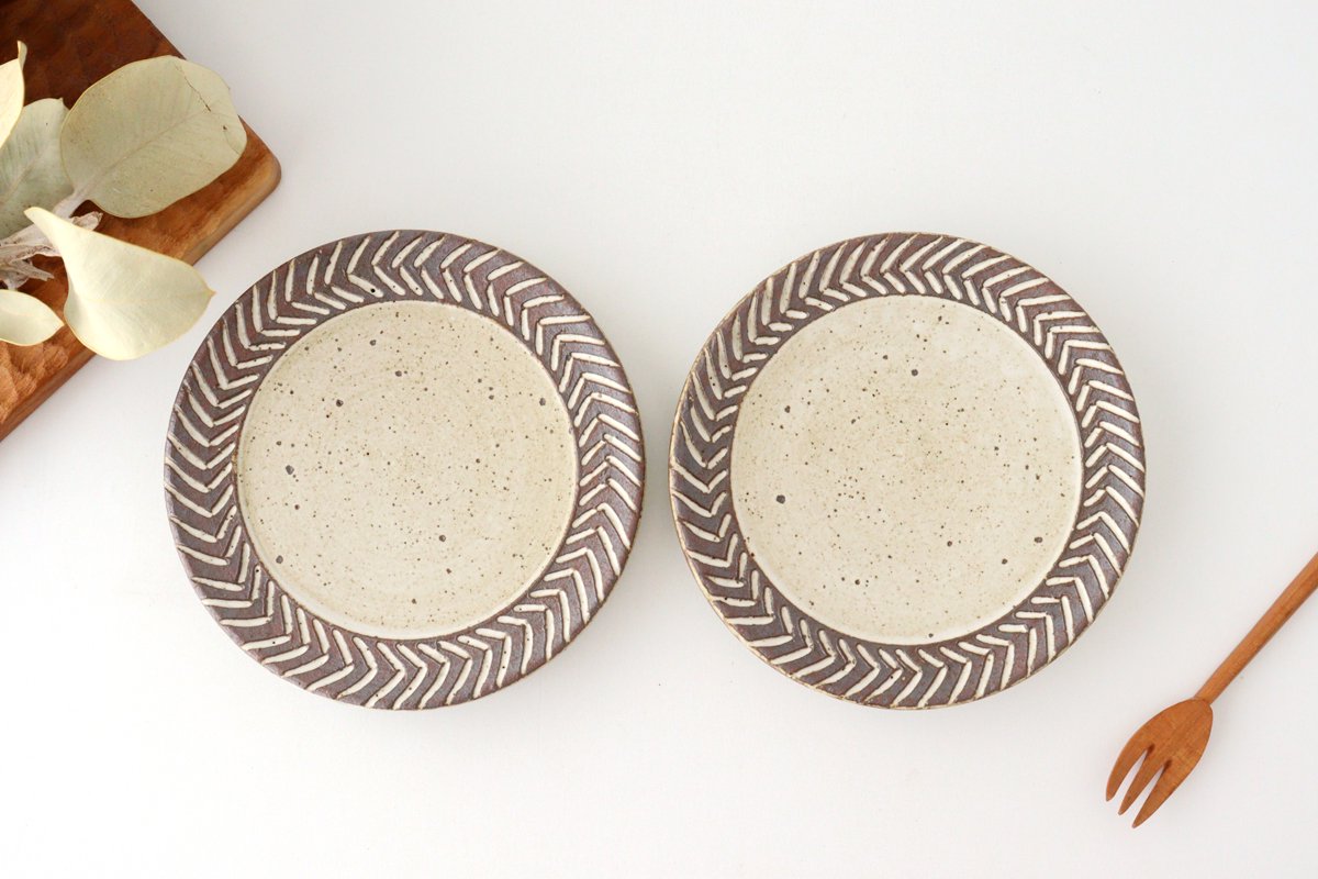 tomaru Plate Rosemary 15cm/5.9in | Shigaraki Ware