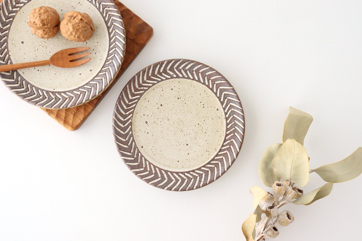 tomaru Plate Rosemary 15cm/5.9in | Shigaraki Ware