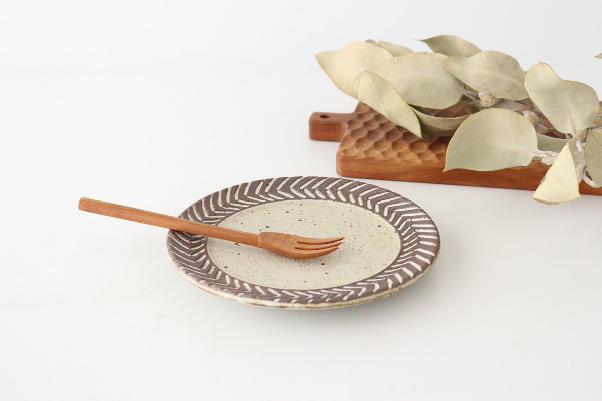 tomaru Plate Rosemary 15cm/5.9in | Shigaraki Ware