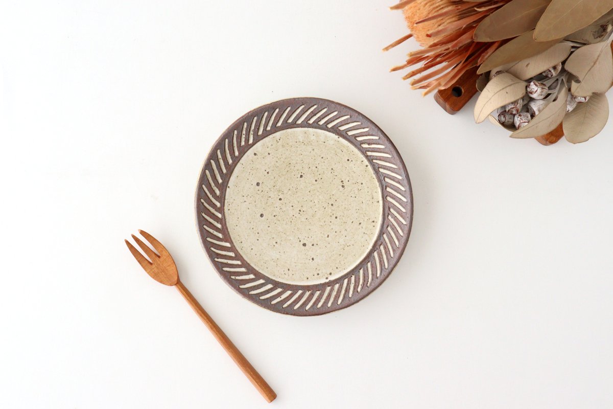tomaru Plate Shinogi 15cm/5.9in | Shigaraki Ware