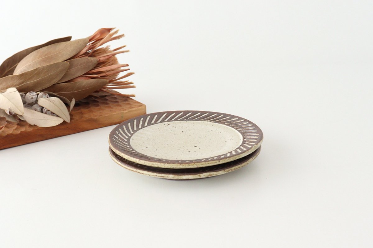 tomaru Plate Shinogi 15cm/5.9in | Shigaraki Ware