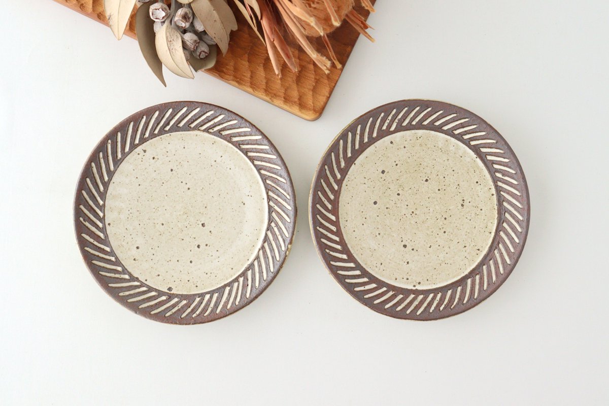 tomaru Plate Shinogi 15cm/5.9in | Shigaraki Ware