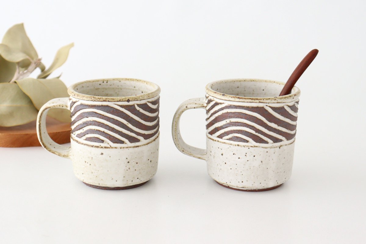 tomaru Mug Wave Pattern | Shigaraki Ware
