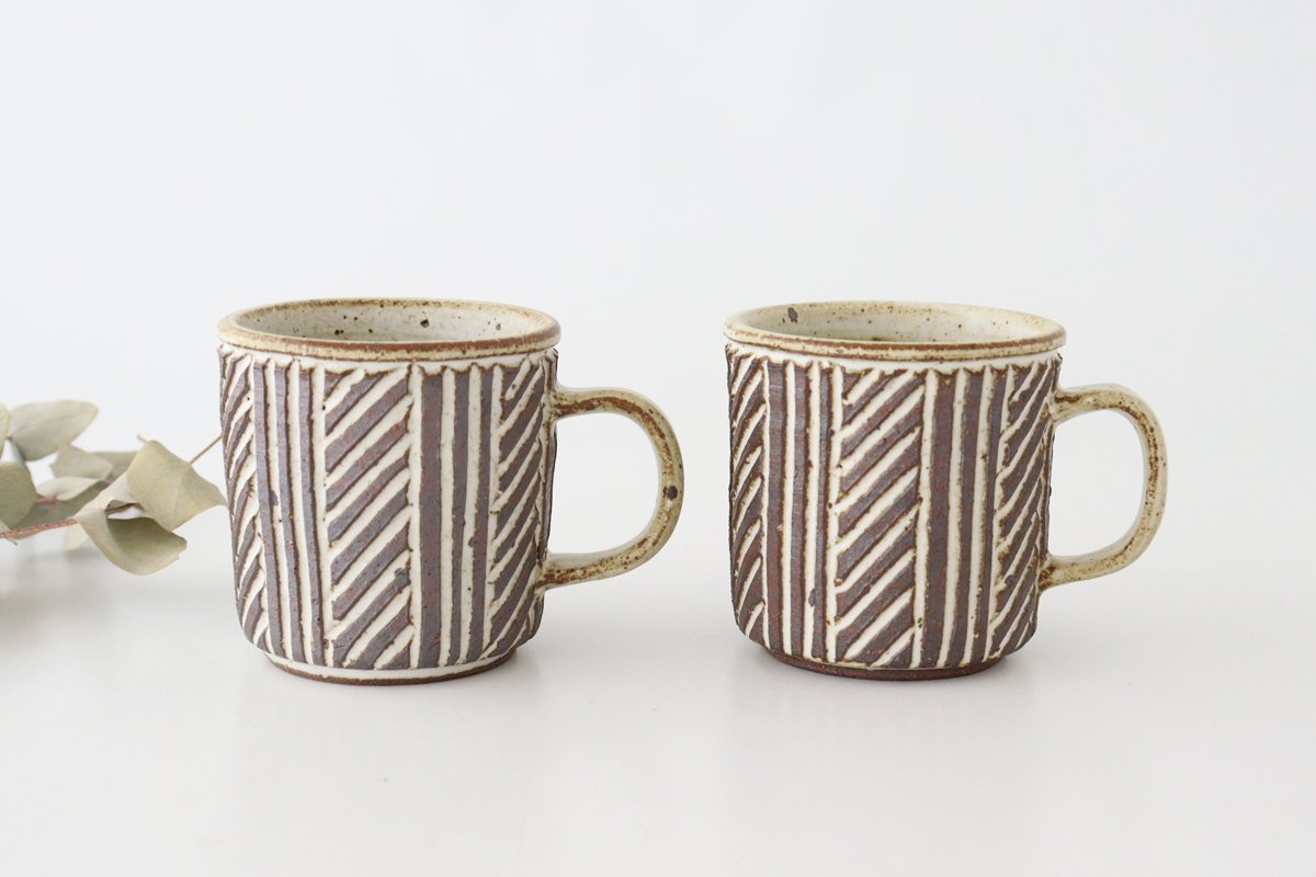tomaru Mug Line Pattern | Shigaraki Ware