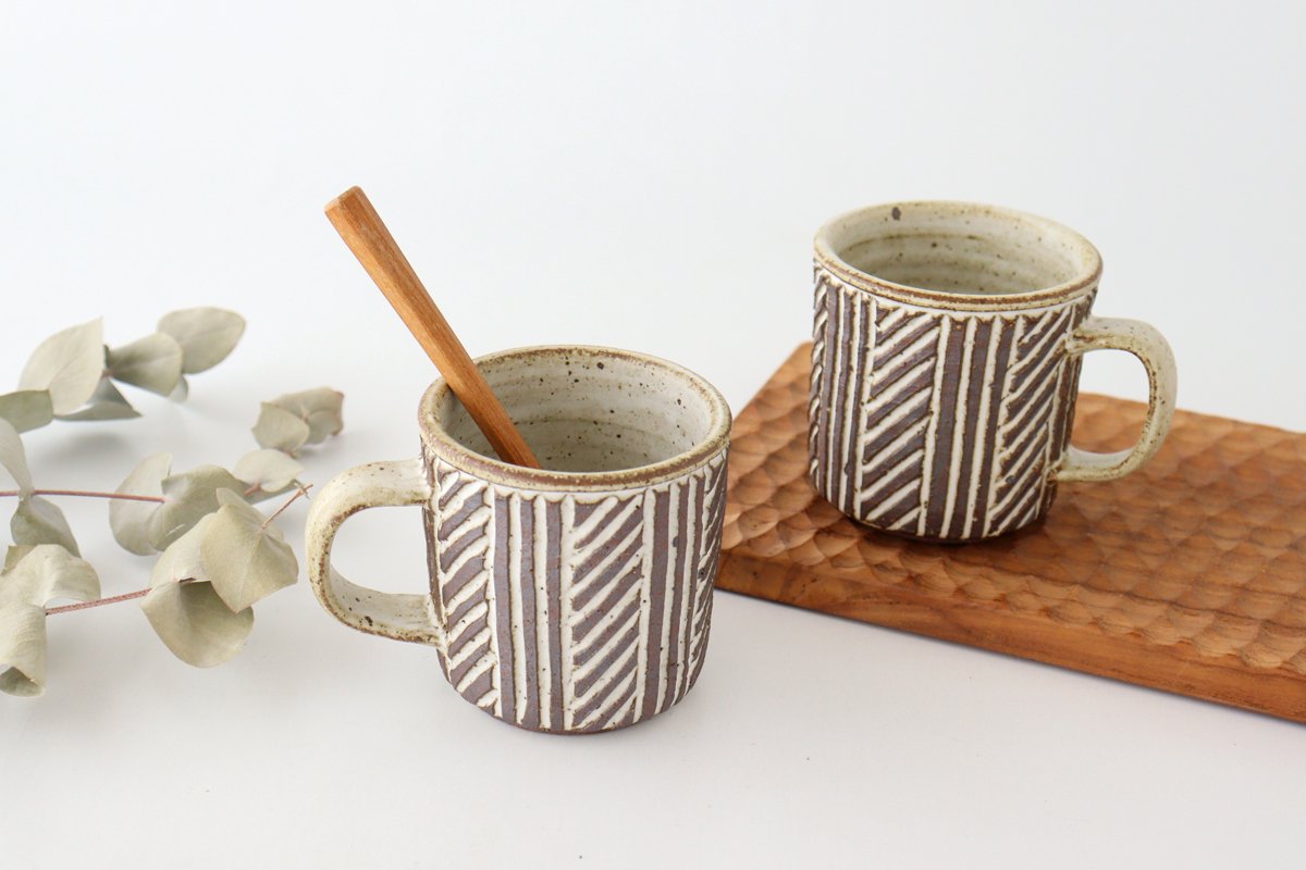 tomaru Mug Line Pattern | Shigaraki Ware