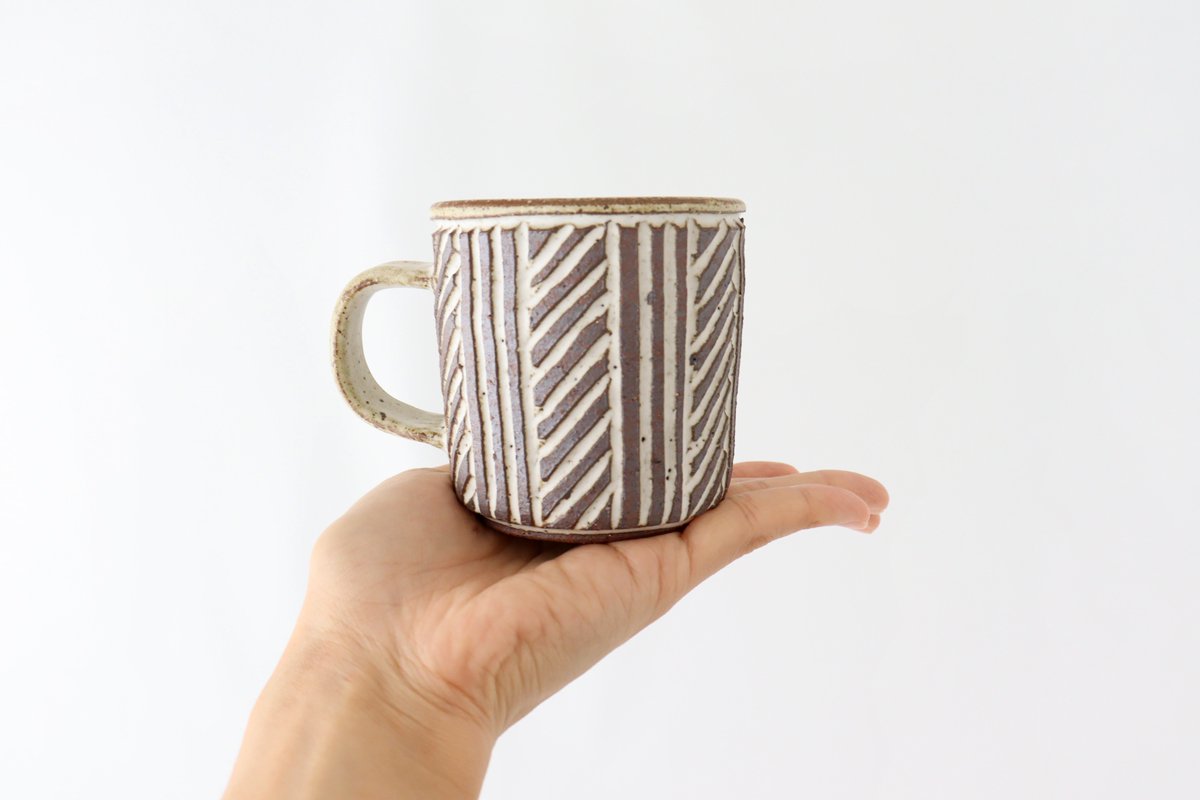 tomaru Mug Line Pattern | Shigaraki Ware