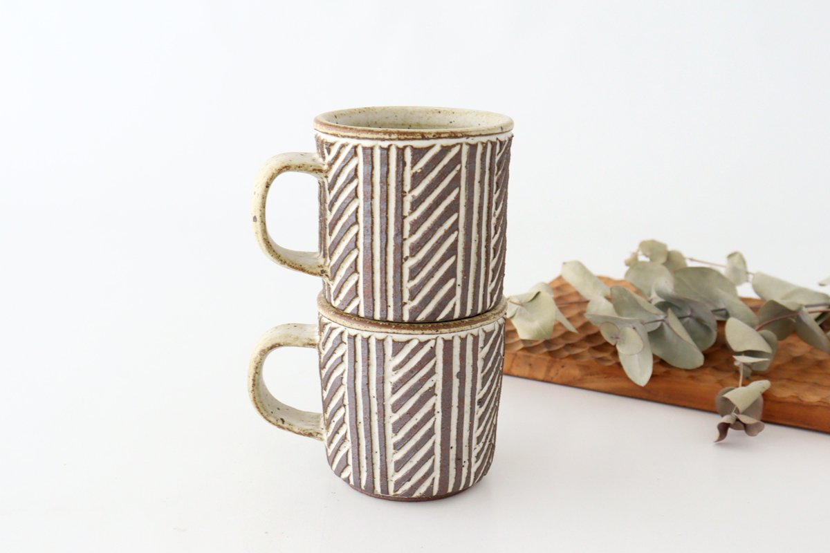 tomaru Mug Line Pattern | Shigaraki Ware