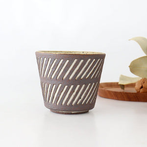 tomaru Japanese Cup Diagonal Shinogi | Yunomi Shigaraki Ware-Detail2