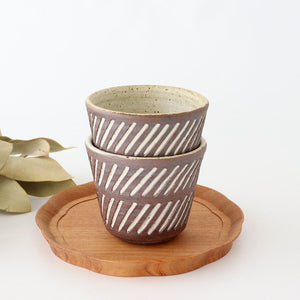 tomaru Japanese Cup Diagonal Shinogi | Yunomi Shigaraki Ware-Detail10