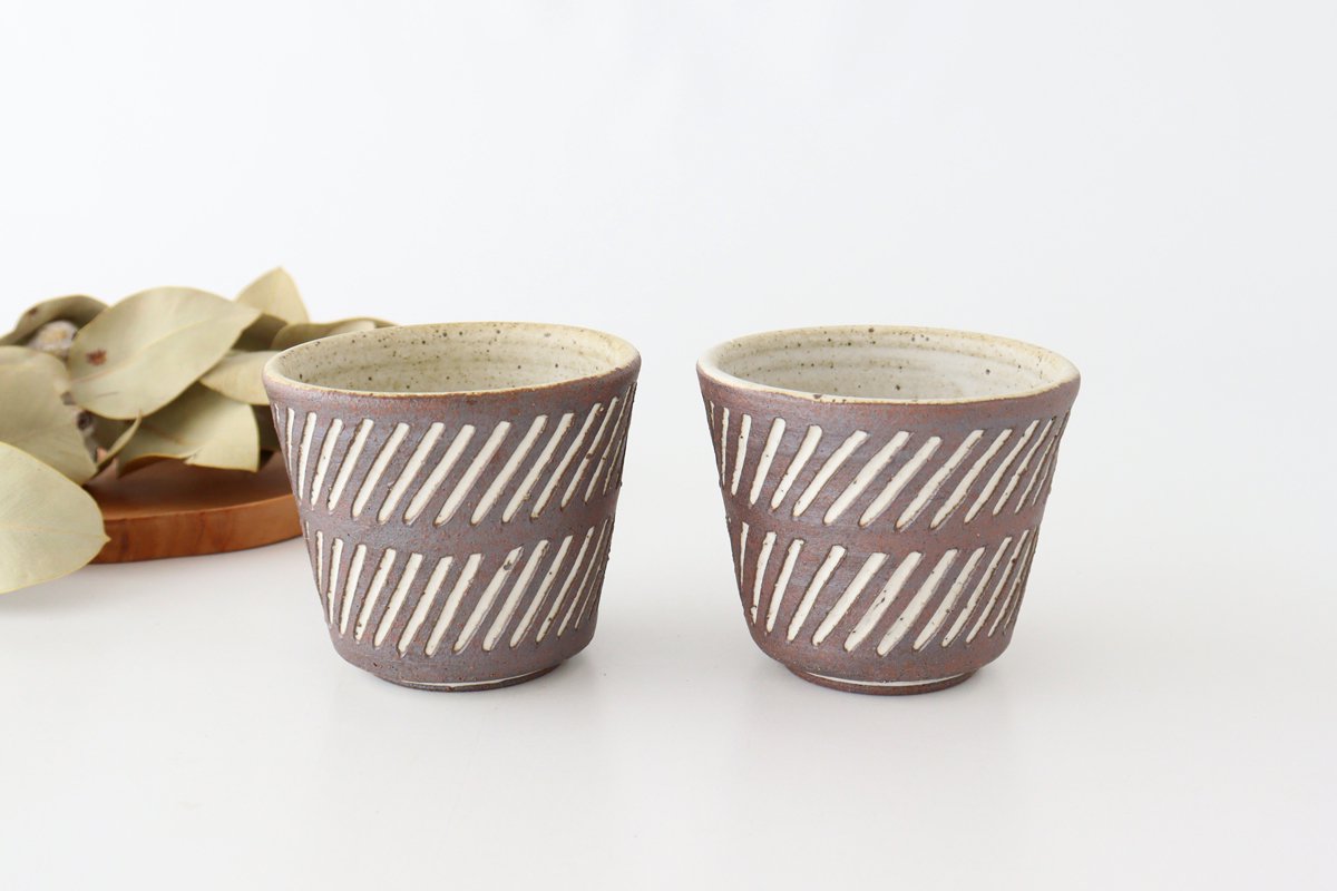 tomaru Japanese Cup Diagonal Shinogi | Yunomi Shigaraki Ware-Detail11