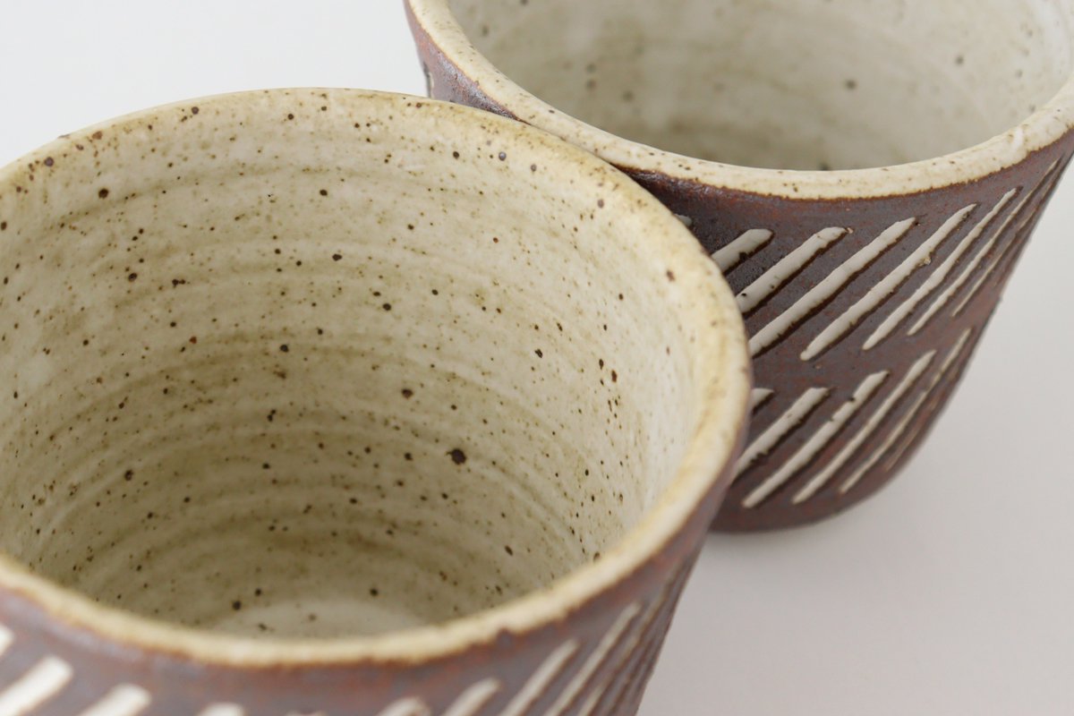 tomaru Japanese Cup Diagonal Shinogi | Yunomi Shigaraki Ware-Detail12