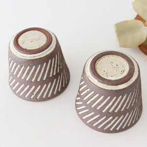 tomaru Japanese Cup Diagonal Shinogi | Yunomi Shigaraki Ware-Detail3