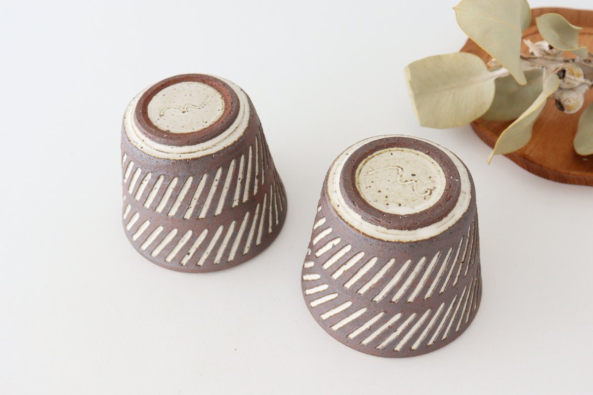 tomaru Japanese Cup Diagonal Shinogi | Yunomi Shigaraki Ware-Detail3
